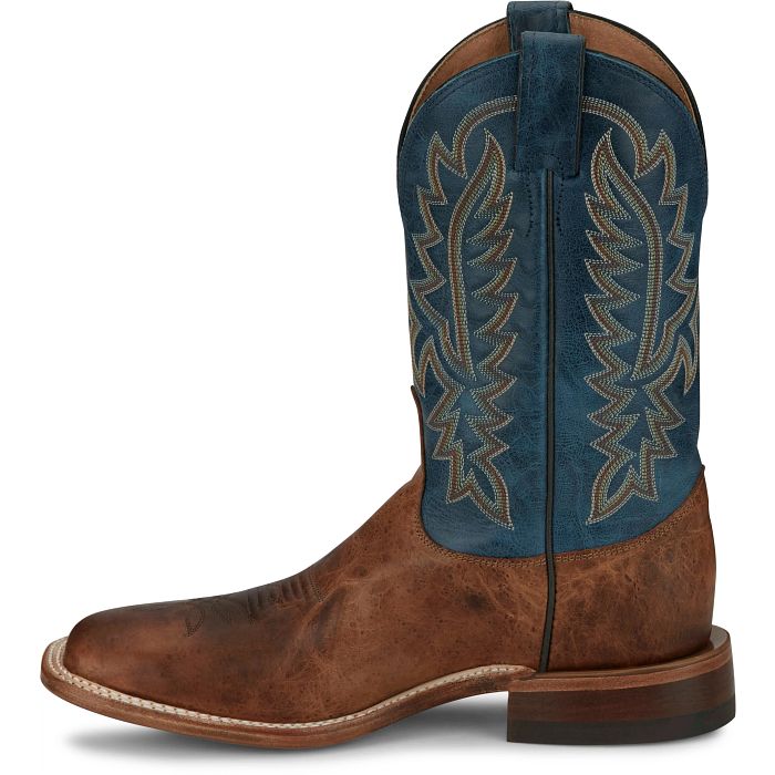 Men's Justin Poston Brown Square Toe Boots BR388 – Crazy House