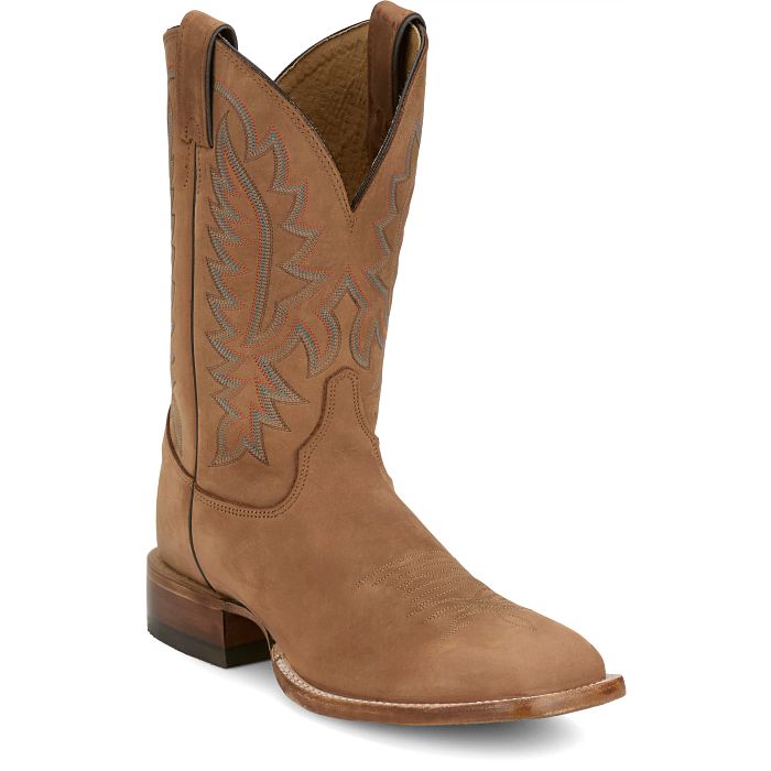 Men's Justin Rancho Tan Square Toe Boots BR392 – Crazy House