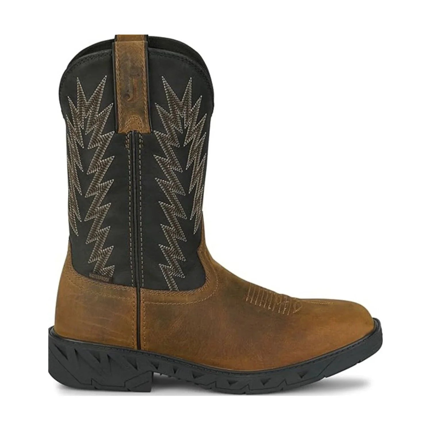 Men's Justin Taskmaker Brown Pull-on Square Steel Toe Boots PD4073