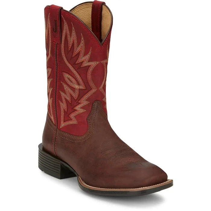 Justin Men's Zeke Brown Square Toe Boots UN7131 – Crazy House