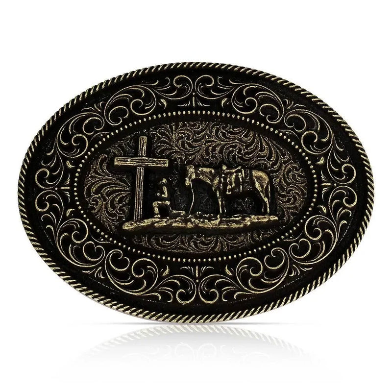 Men's Montana Attitude Faith in Him Christian Cowboy Buckle A1080C