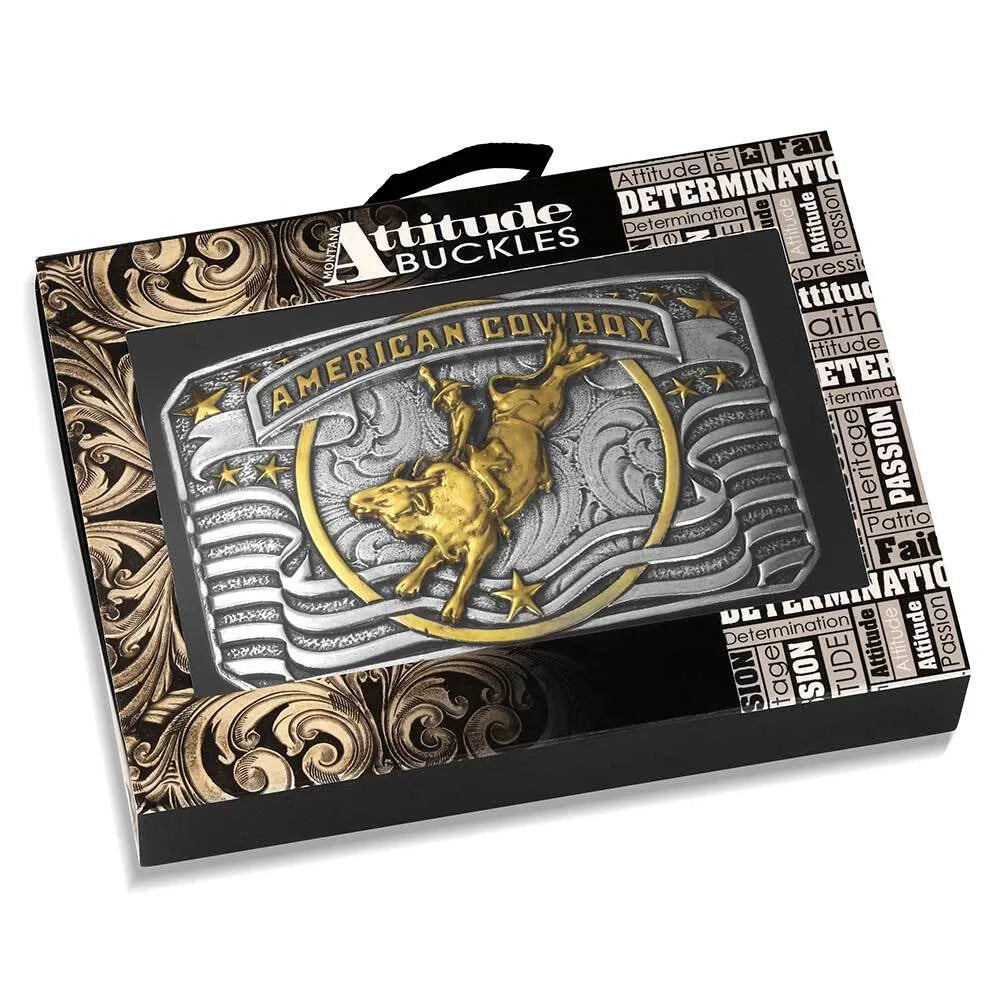 Men's Montana Silversmiths American Cowboy Bull Rider Buckle