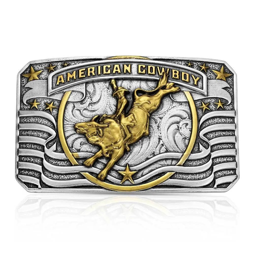 Men's Montana Silversmiths American Cowboy Bull Rider Buckle Men's Montana Silversmiths American Cowboy Bull Rider Buckle