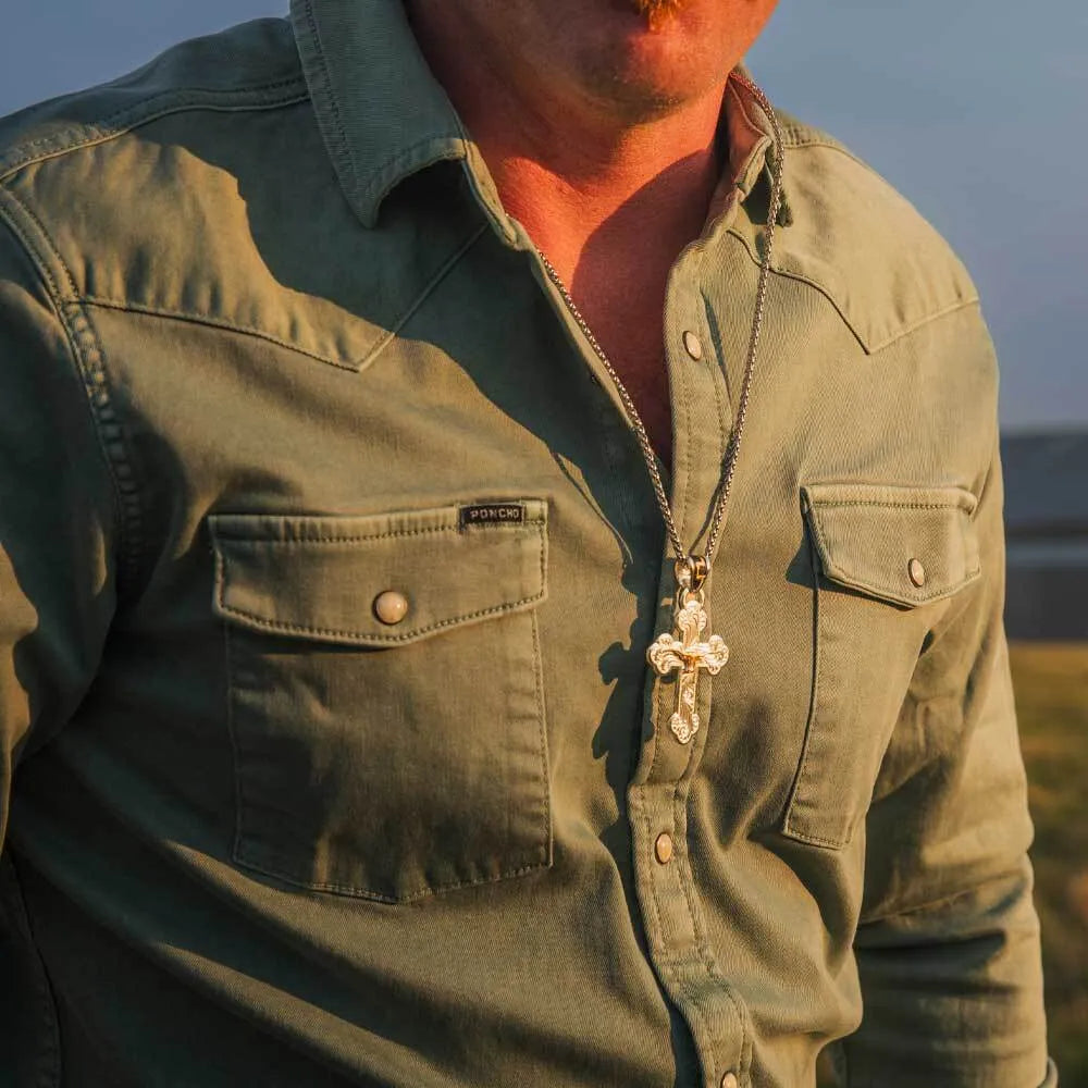 Men's Montana Silversmiths Honor and Grit Cross Necklace NC6172