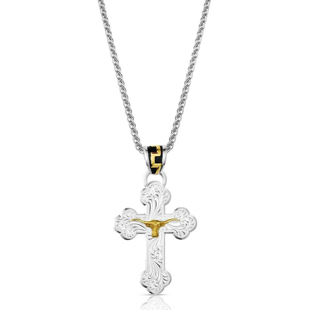 Men's Montana Silversmiths Honor and Grit Cross Necklace NC6172