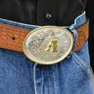Men's Montana Silversmiths Initial A Silver Engraved Gold Trim Western Buckle 700A