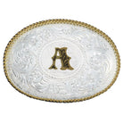 Men's Montana Silversmiths Initial A Silver Engraved Gold Trim Western Buckle 700A