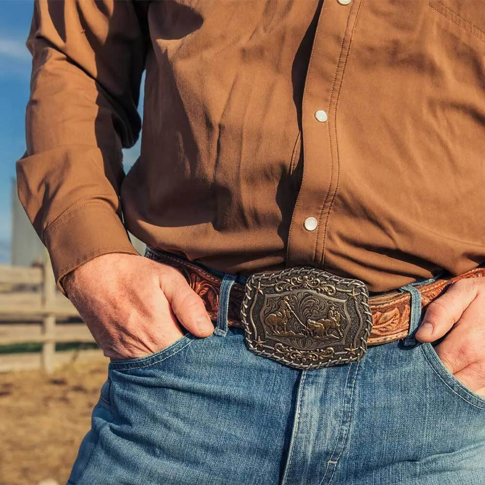 Men's Montana Silversmiths The Roundup Team Roper Buckle A1061P