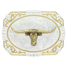 Men's Montana Silversmiths Two-Tone Cowboy Cameo Buckle With Longhorn 25815-767