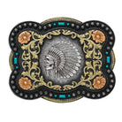 Men's Nocona Antique Silver Rectangle Multicolor Buckle 37038