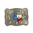 Men's Nocona Silver Belt Buckle with Red White and Blue Texas 37592