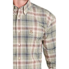 Men's Panhandle Ombre Plaid Long Sleeve Button Shirt SMB4S07413