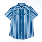 Men's Panhandle Short Sleeve Blue Striped Snap Shirt TMN3S08987