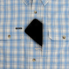 Men's Poncho Blue and White Plaid The Snake River Long Sleeve Button Up Shirt