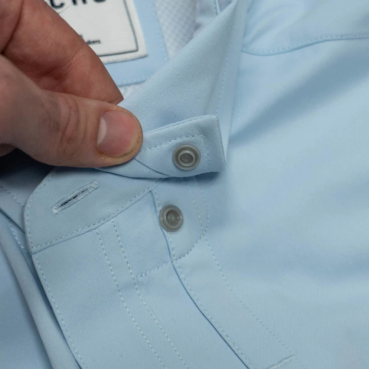 Men's Poncho "Blue Steel" Short Sleeve Button Up Shirt