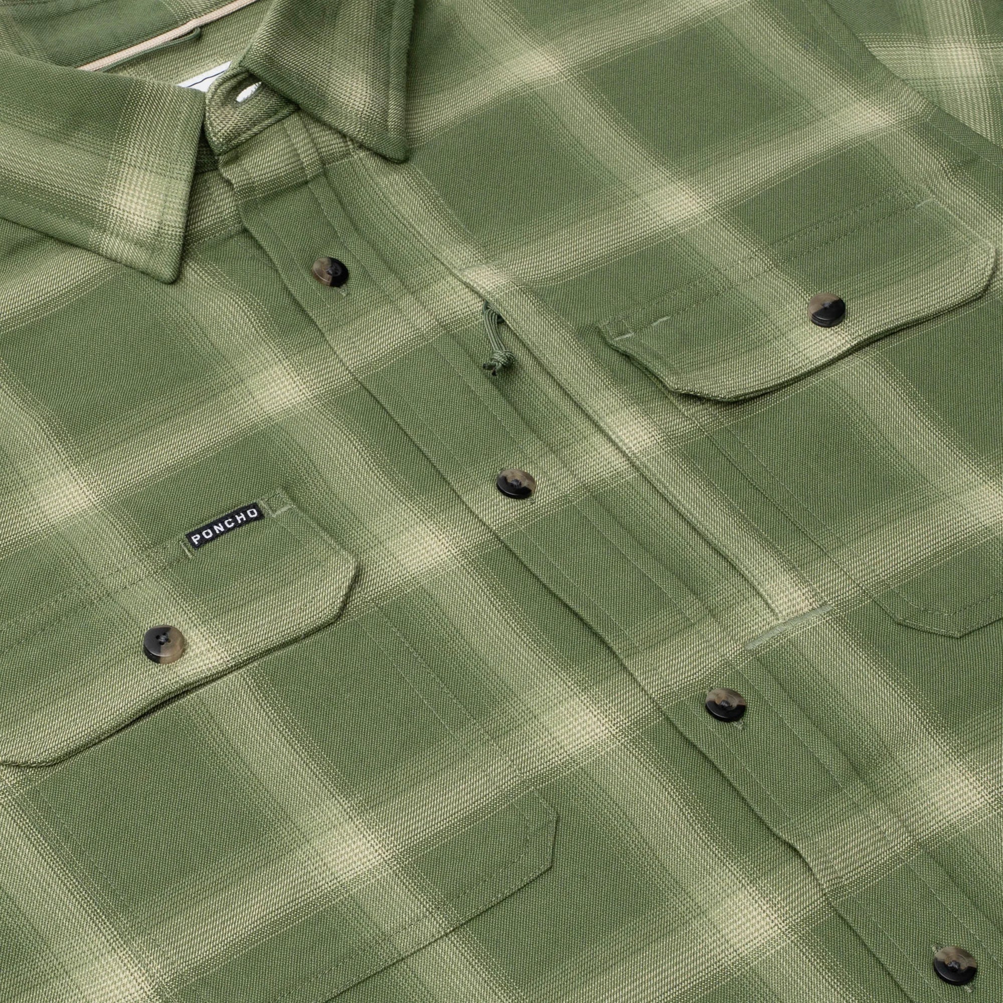 Men's Poncho Green "The Grand Junction" Long Sleeve  Button Up Shirt