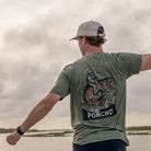 Men's Poncho Short Sleeve Green "The Trought Rider" T-shirt
