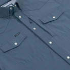 Men's Poncho Slate Blue The Dogtooth Shorto Sleeve Snap Shirt