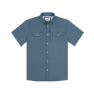 Men's Poncho Slate Blue The Dogtooth Shorto Sleeve Snap Shirt