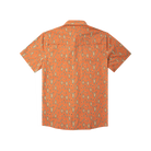 Men's Poncho "The Bisbee" Orange Retro Diamond Print Snap Shirt