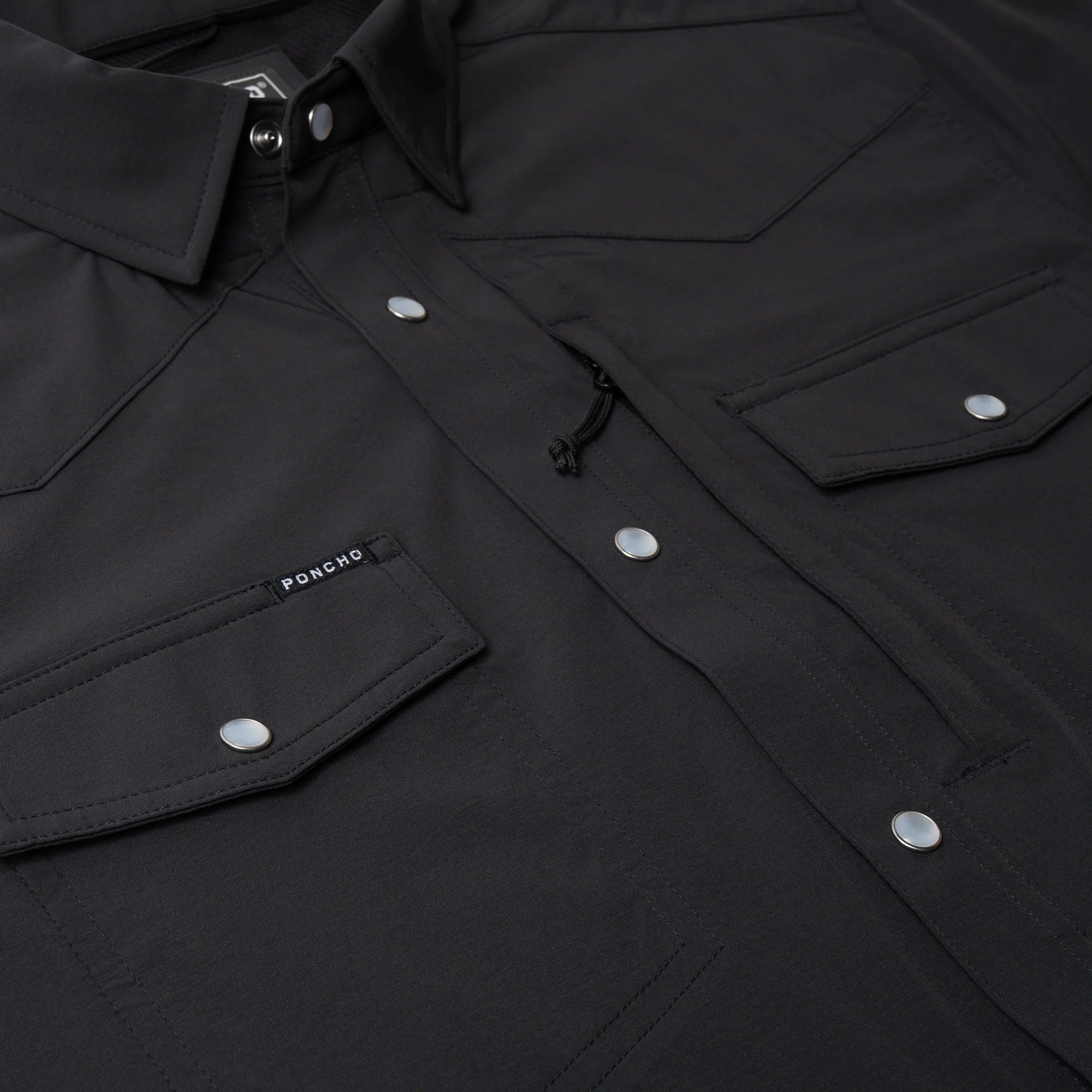 Men's Poncho The Charro Long Sleeve Black Snap Shirt
