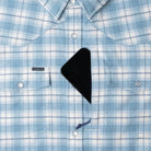 Men's Poncho The Cody Long Sleeve Blue Plaid Snap Shirt