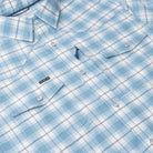 Men's Poncho The Cody Long Sleeve Blue Plaid Snap Shirt