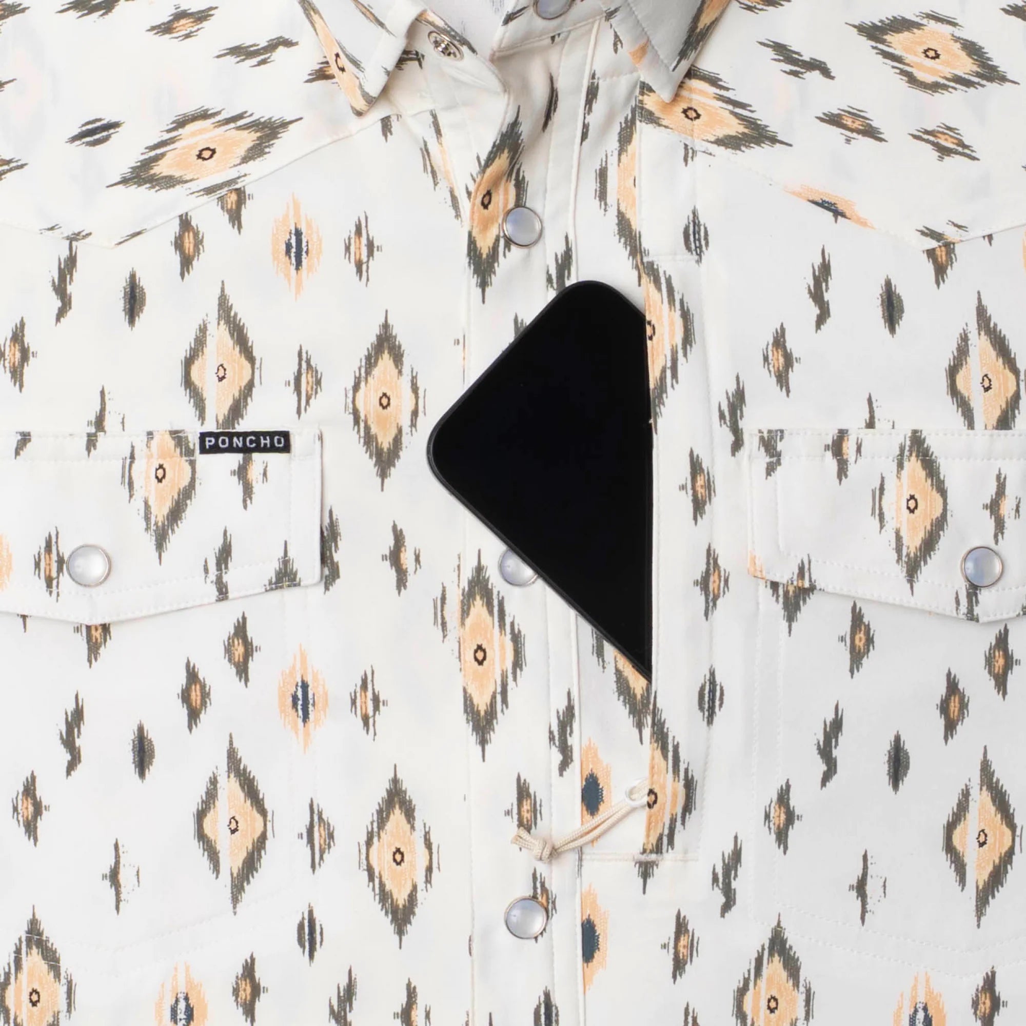 Men's Poncho "The Diamond Back" Short Sleeve Button Up