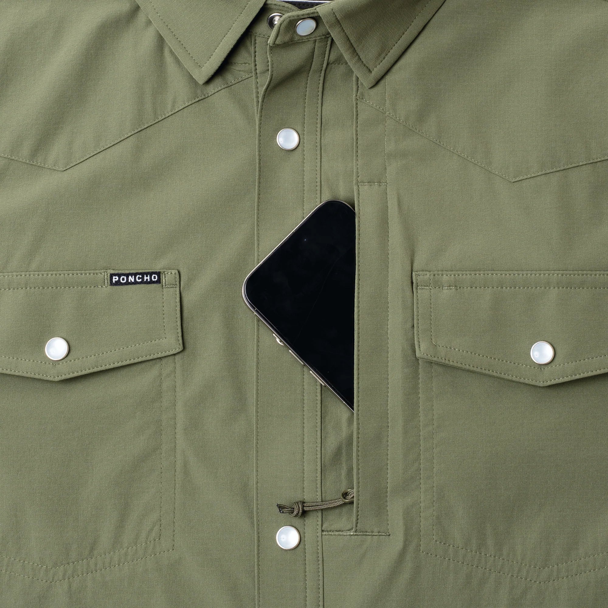 Men's Poncho The Fence Stretcher Long Sleeve Button Up Shirt