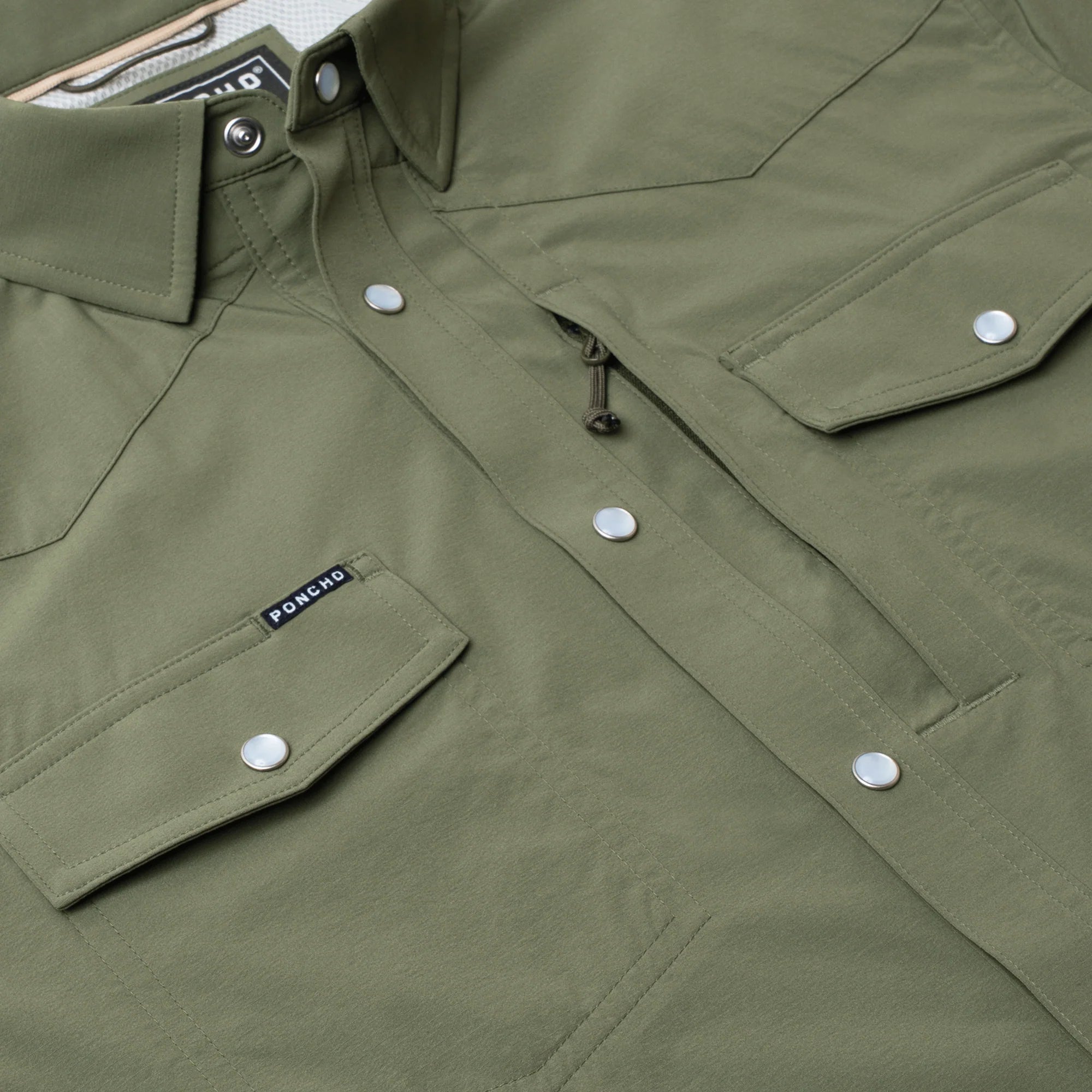 Men's Poncho The Fence Stretcher Long Sleeve Button Up Shirt