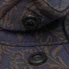 Men's Poncho "The John Coffee" Black Floral Print Short Sleeve Snap Shirt