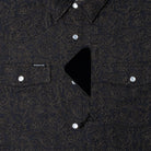 Men's Poncho "The John Coffee" Black Floral Print Short Sleeve Snap Shirt