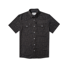 Men's Poncho "The John Coffee" Black Floral Print Short Sleeve Snap Shirt