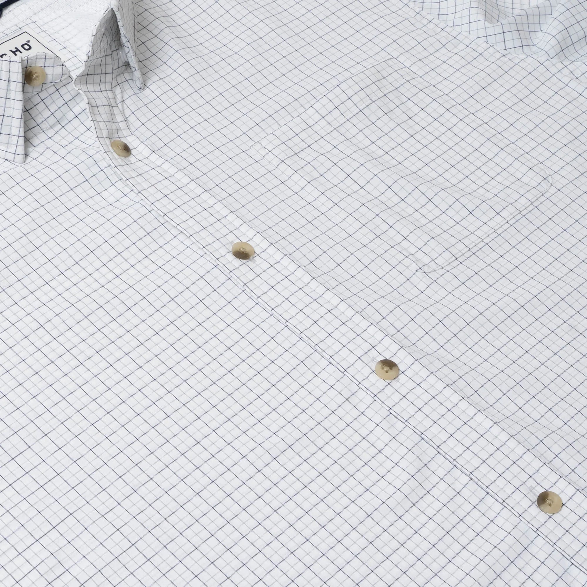 Men's Poncho "The Palmetto" White Long Sleeve Button Up Shirt