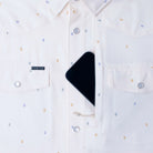 Men's Poncho The Tchoupitoulas White Short Sleeve Snap Shirt