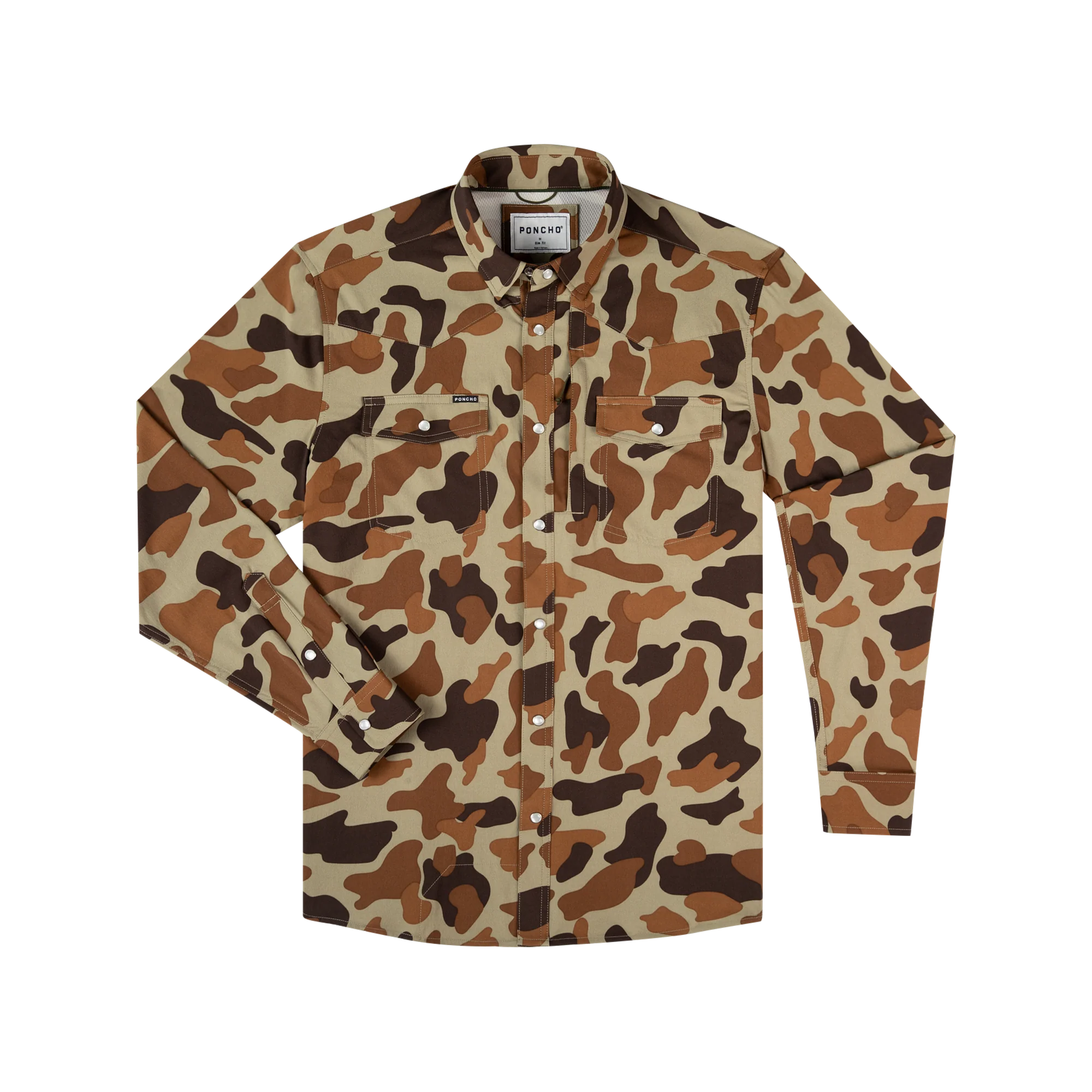 Men's Poncho "The White Wing" Long Sleeve Pearl Snap Shirt