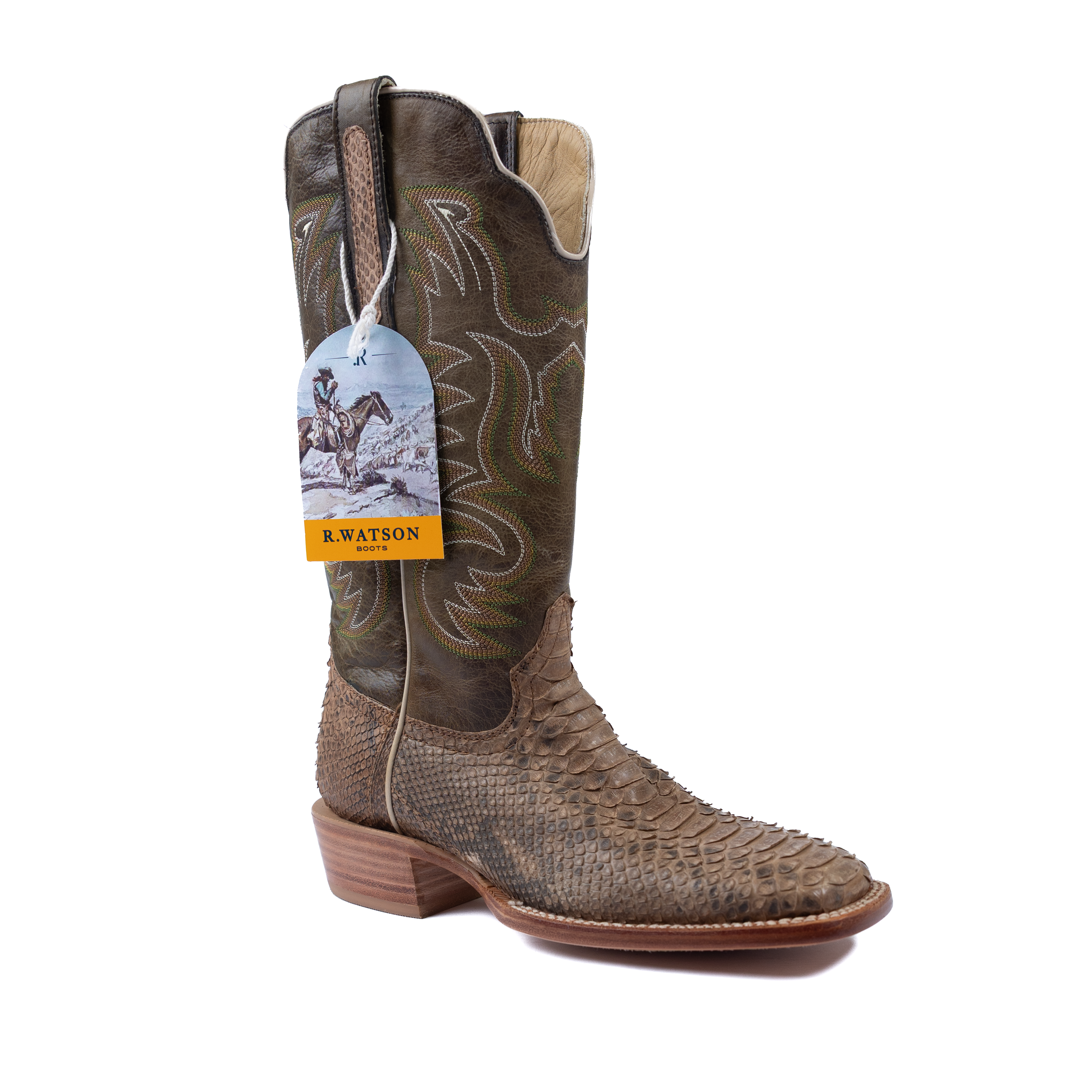 Men's R. Watson Python Wide Square with 13″ Carbon Damiana Cowhide Top RW7911-2