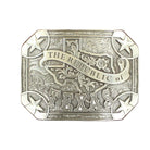 Men's Rectangle Silver "The Republic of Texas" Engraved belt buckle 37983