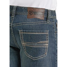 Men's Rock and Roll Denim Embroidered Double Straight Jeans BM0SD07354