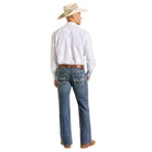 Men's Rock and Roll Denim Raised Embroidered Revolver Medium Vintage Jeans BM1PD06696