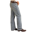 Men's Rock and Roll Denim Relaxed Fit Embroidery Straight Leg Jeans BM0SD06125