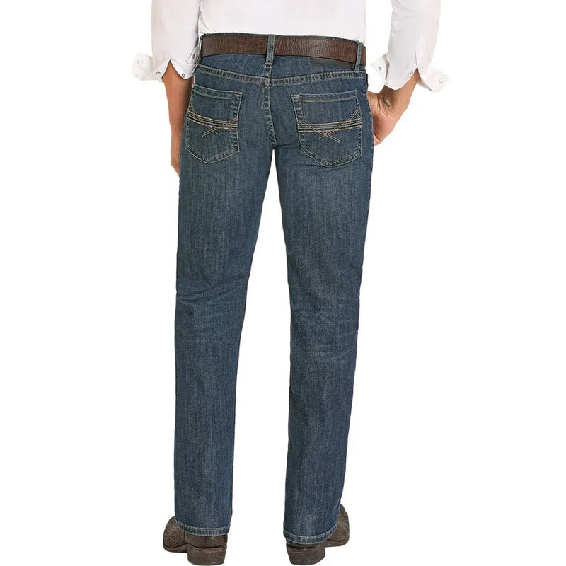 Men's Rock and Roll Denim Straight Boot Dark Vintage Jeans BM1RD08020