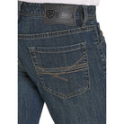 Men's Rock and Roll Denim Straight Boot Dark Vintage Jeans BM1RD08020