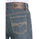 Men's Rock and Roll High Rise Relaxed Fit Two Tone Stitch Tapered Bootcut Jeans BMHBD09109