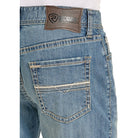 Men's Rock and Roll Relaxed Fit Embroidered Ladder Stitch Pocket Straight Leg Jeans BM0SD08577