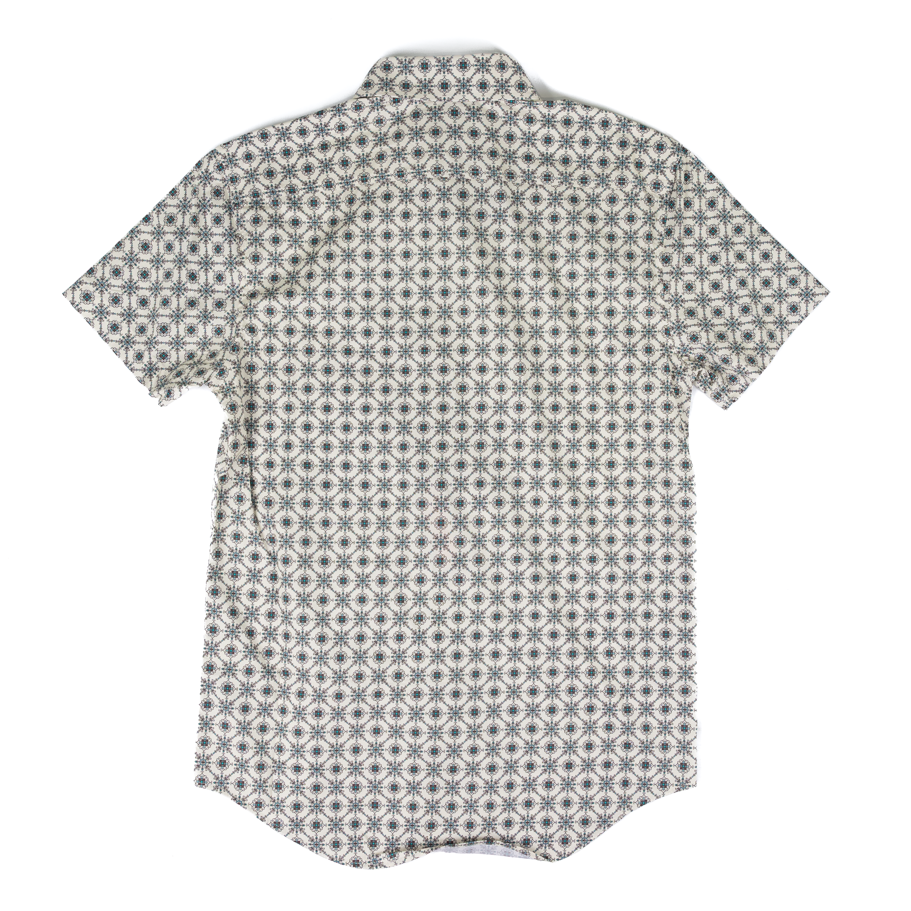 Men's Rock and Roll Short Sleeve Medallion Printed Button Down BMB3S08648