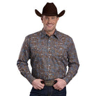 Men's Roper Long Sleeve Snap Bluebird Paisley Western Shirt 03-001-0225-1024