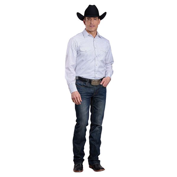 Men's Roper Long Sleeve Snap Yarn Dyed Snap Up Shirt 01-001-0144-1085