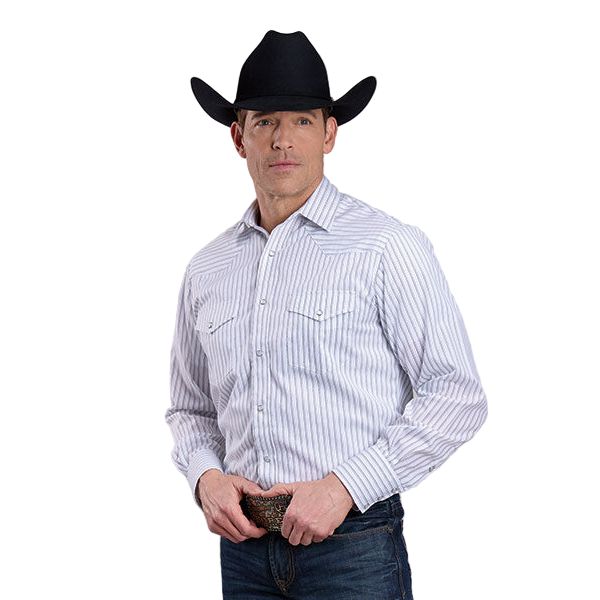 Men's Roper Long Sleeve Snap Yarn Dyed Snap Up Shirt 01-001-0144-1085