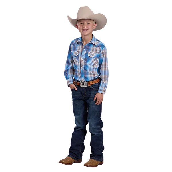 Men's Roper Long Sleeve Woven Plaid Snap Up Shirt 01-030-0101-2020